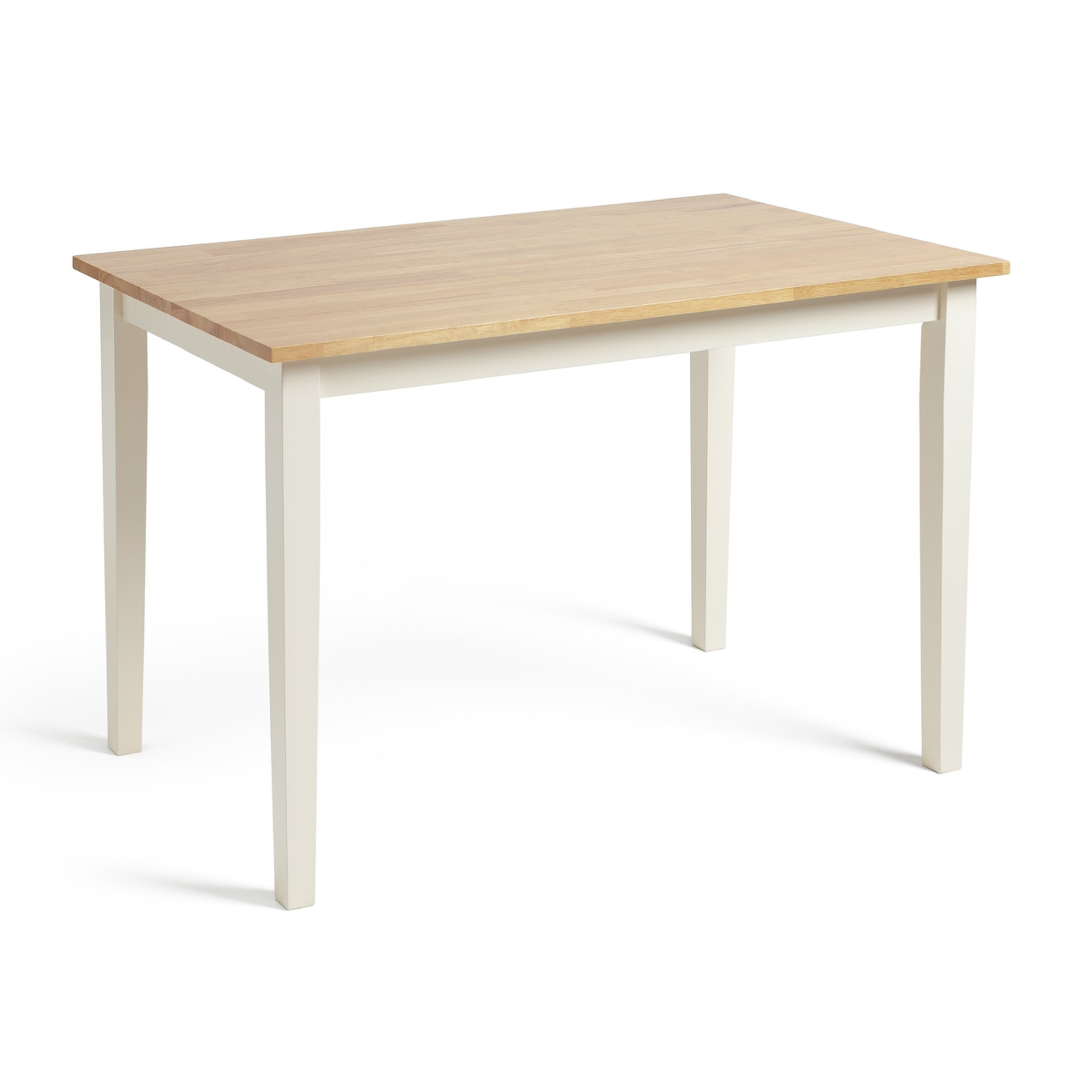 Habitat Chicago Solid Wood 4 Seater Dining Table Cream by Habitat