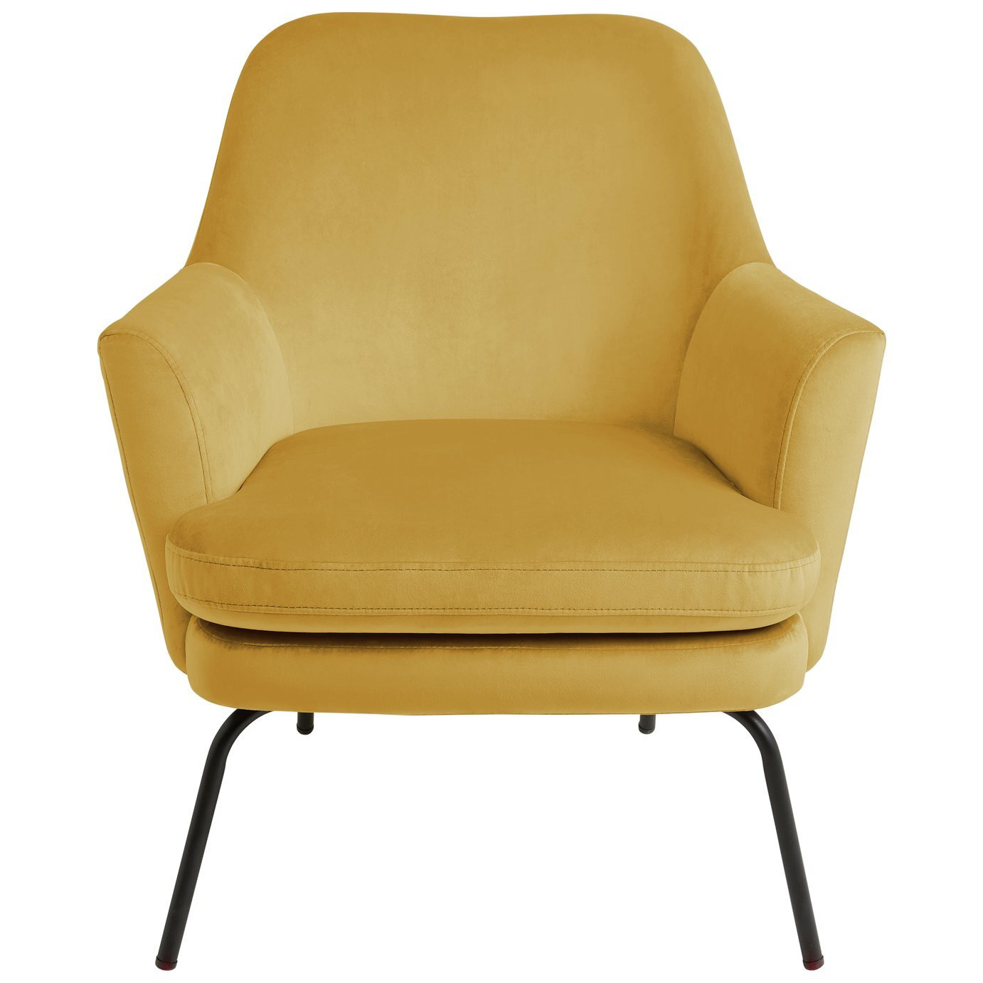 Habitat Celine Velvet Accent Chair Mustard by Habitat