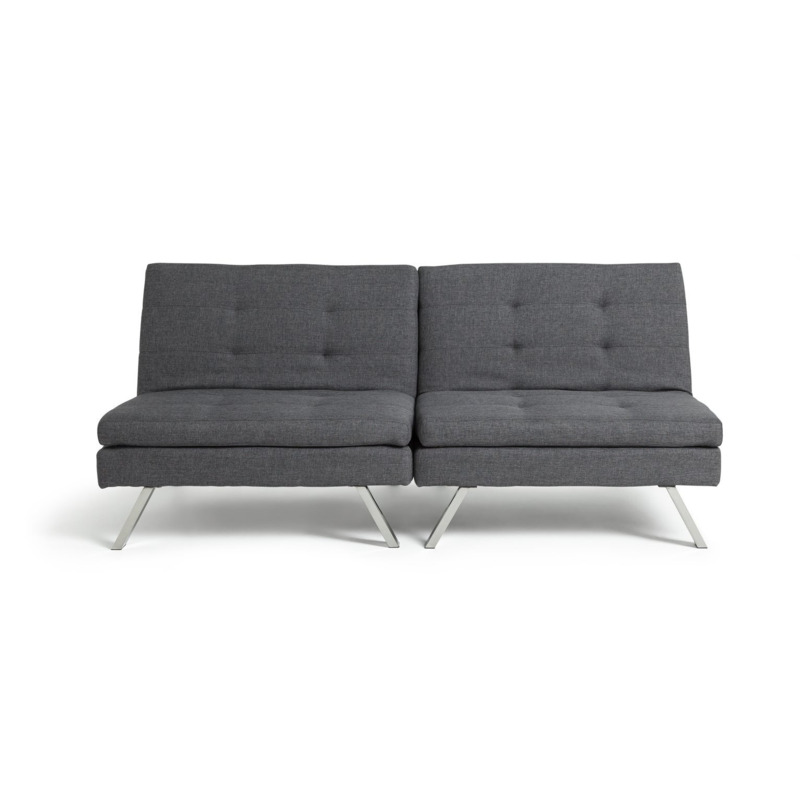 Habitat Duo Fabric 2 Seater Clic Clac Sofa Bed Charcoal by Habitat