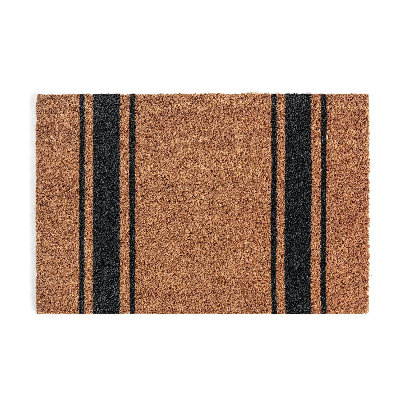 Habitat Stripe Coir Doormat Black & Brown by Habitat