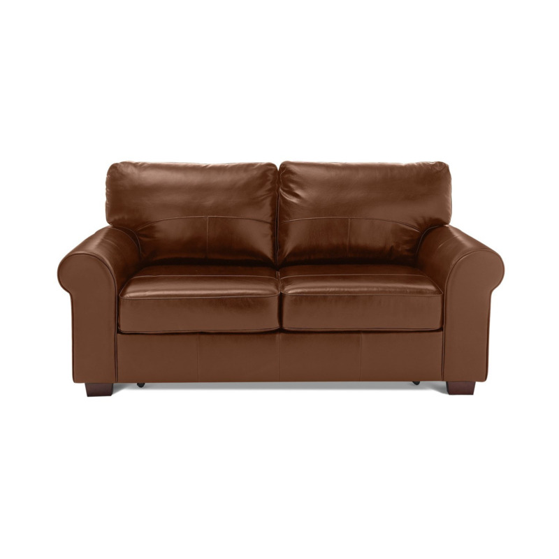 Habitat Salisbury 2 Seater Leather Sofa Bed Tan by Habitat