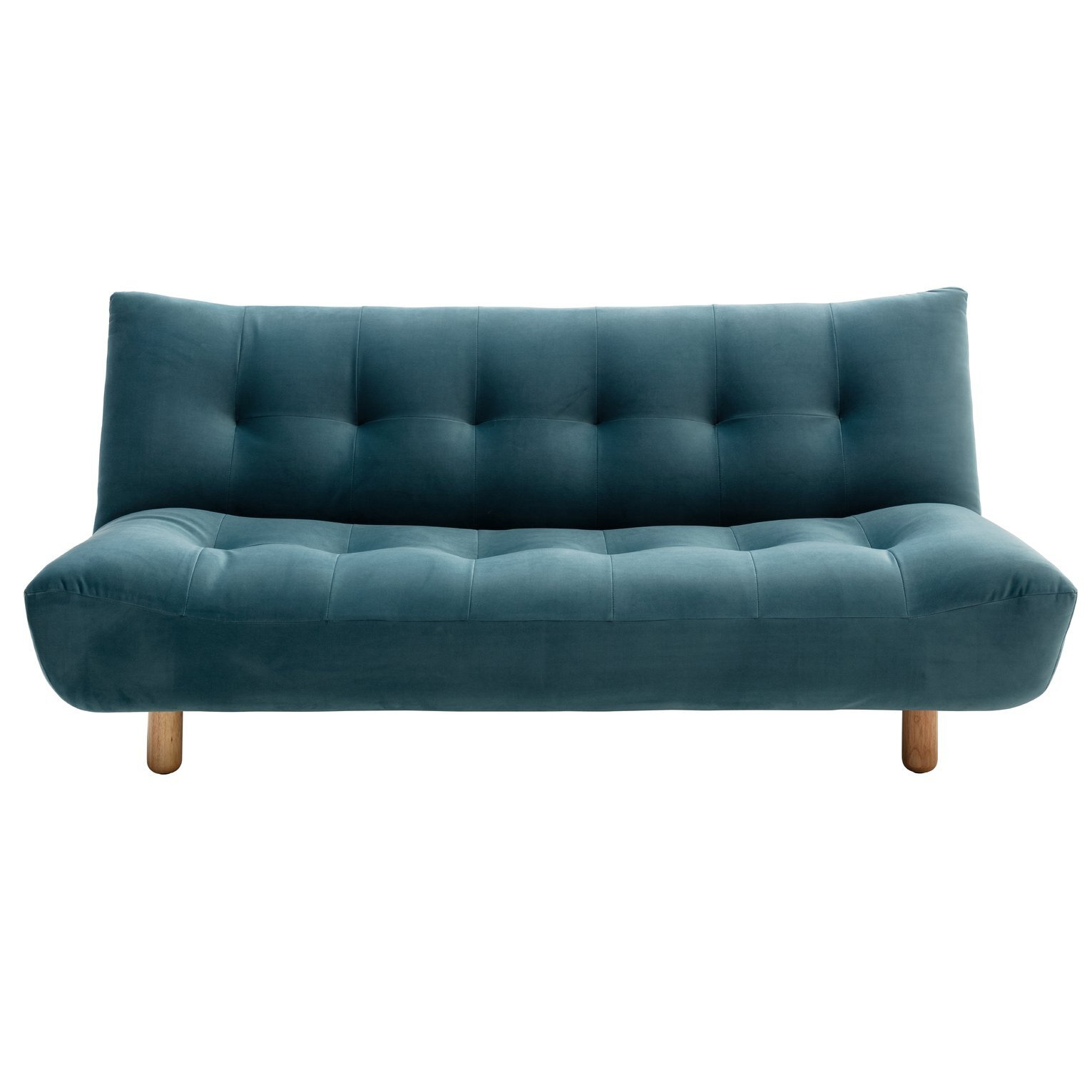 Habitat Kota 3 Seater Velvet Clic Clac Sofa Bed Teal by Habitat
