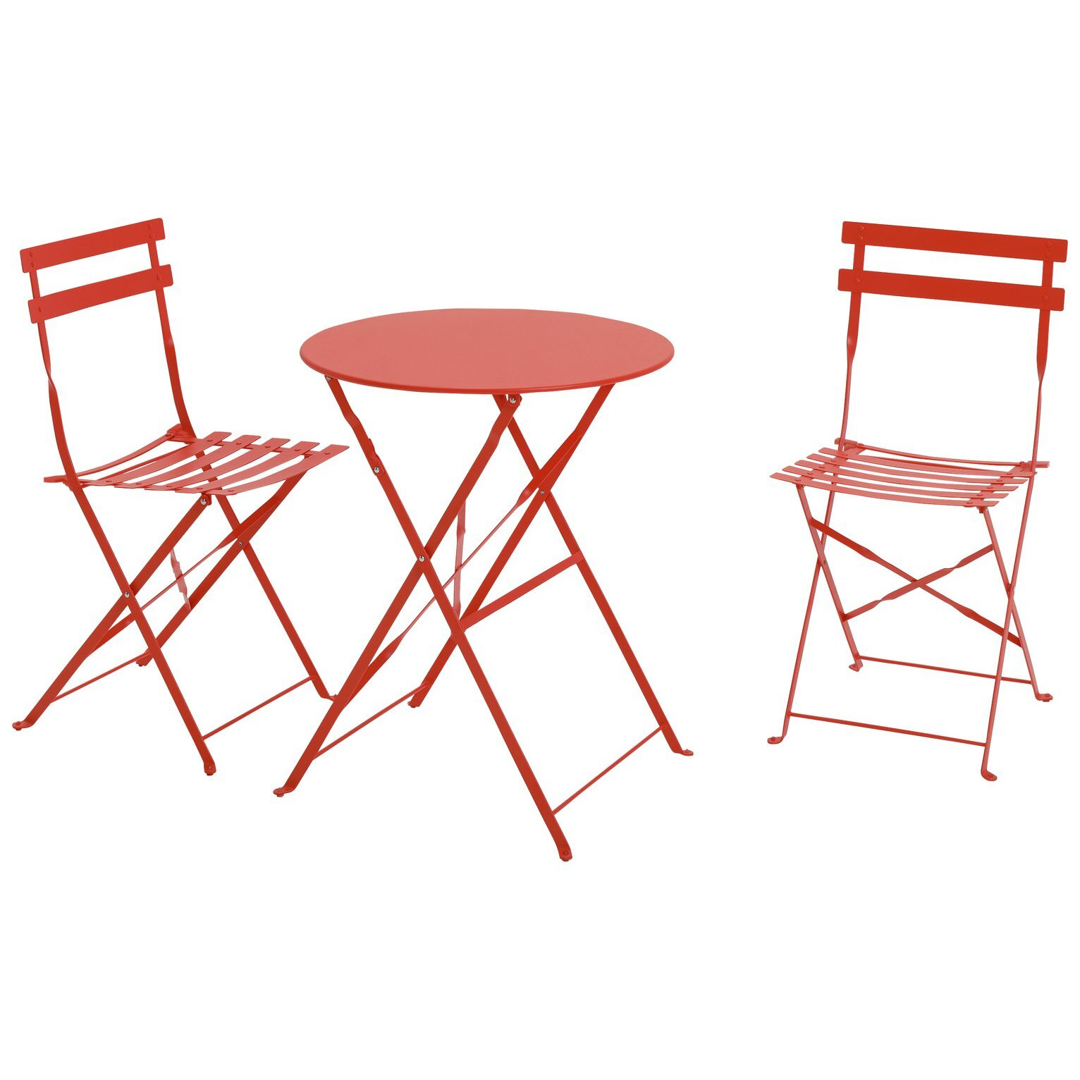 Habitat Eve 2 Seater Folding Metal Garden Bistro Set- Orange by Habitat | ufurnish.com