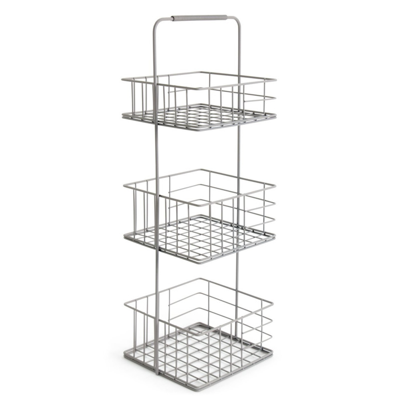 Habitat Freestanding 3 Tier Storage Caddy Grey by Habitat
