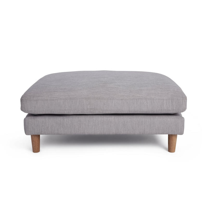 Habitat Salome Fabric Footstool Light Grey by Habitat