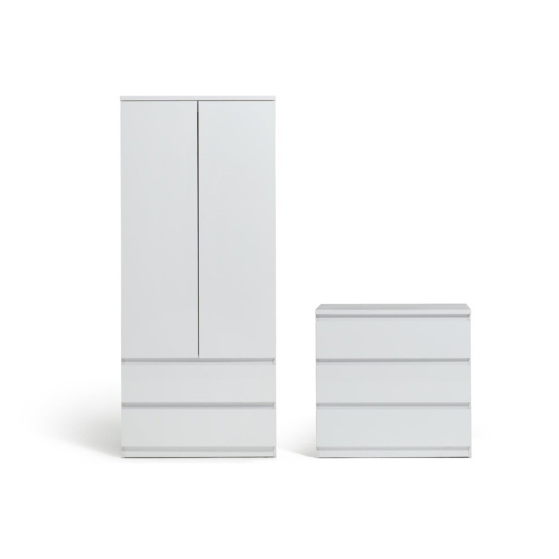 Habitat Jenson 2 Piece 2 Door Wardrobe Set White by Habitat