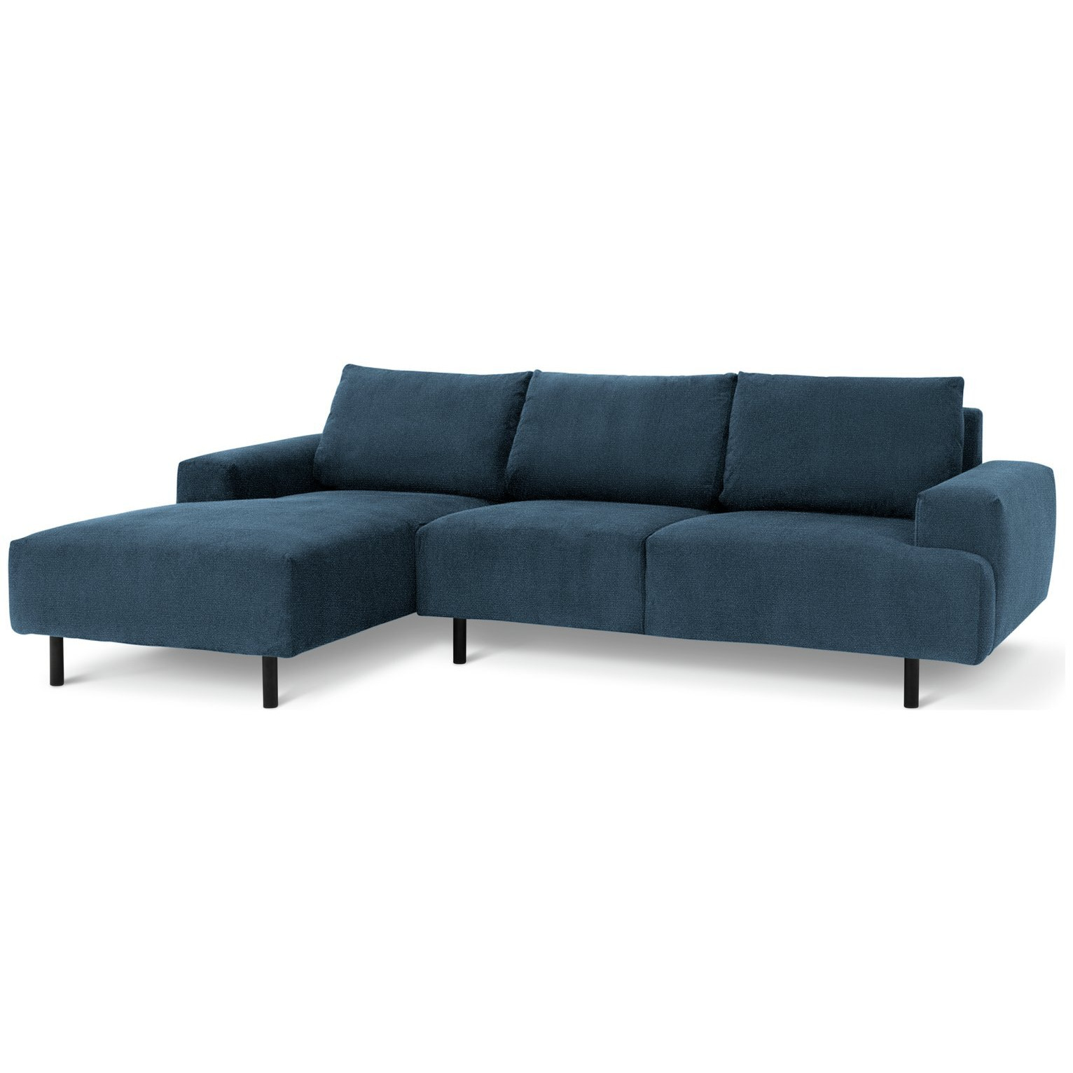 Habitat Julien Velvet Left Hand Corner Chaise Sofa Navy by Habitat