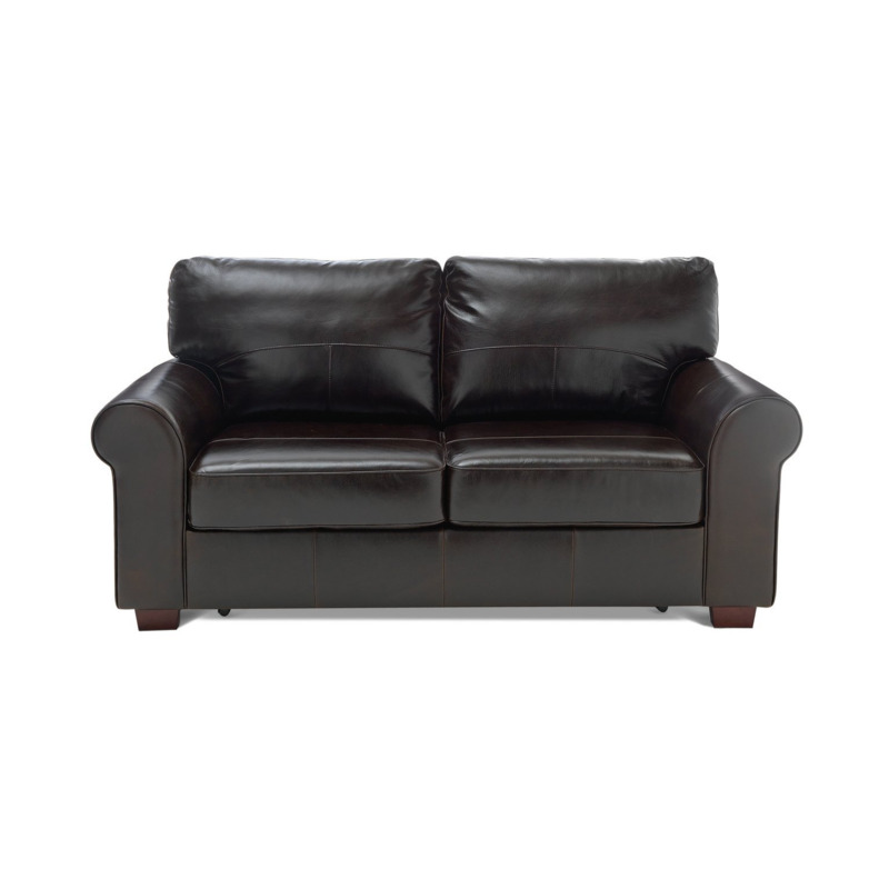 Habitat Salisbury 2 Seater Leather Sofa Bed Chocolate by Habitat