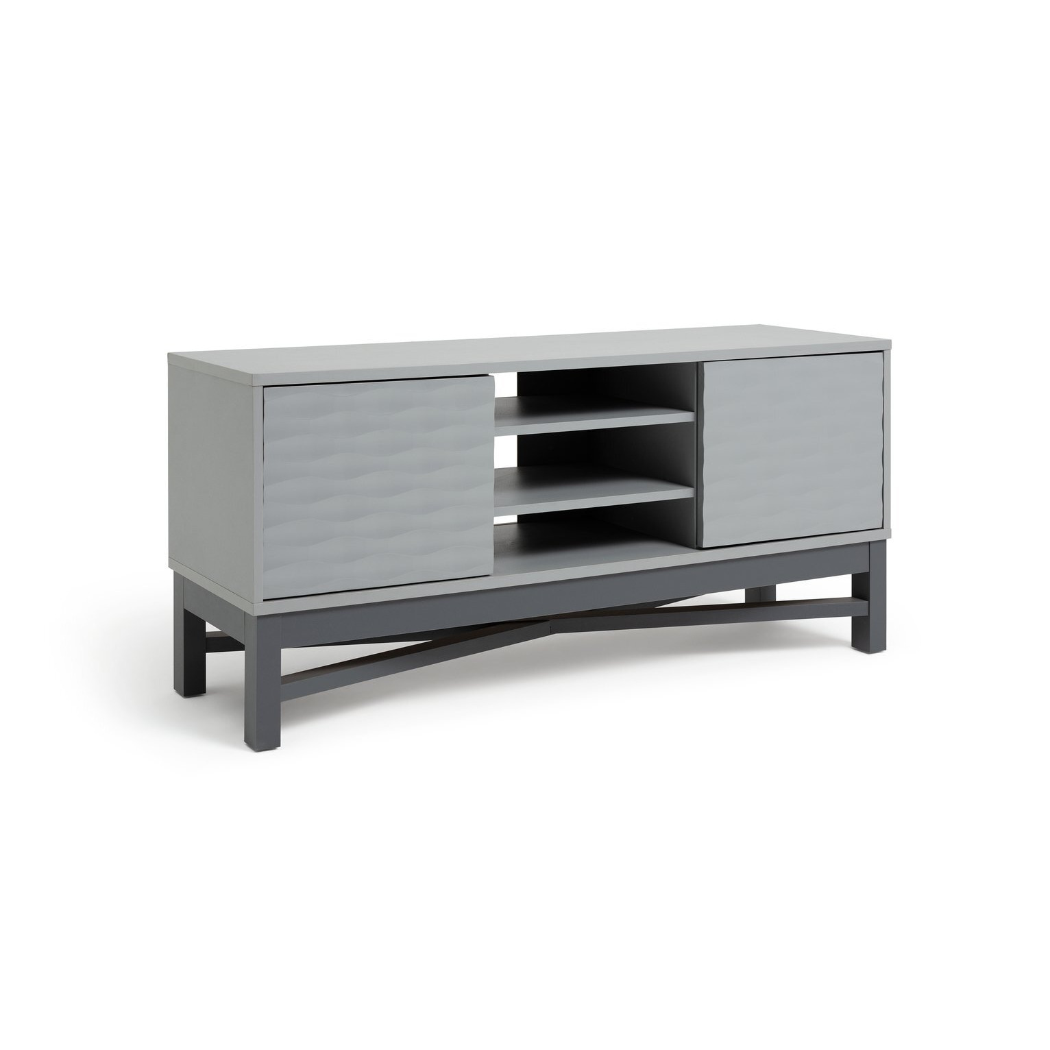 Habitat Zander Textured TV Unit Grey by Habitat