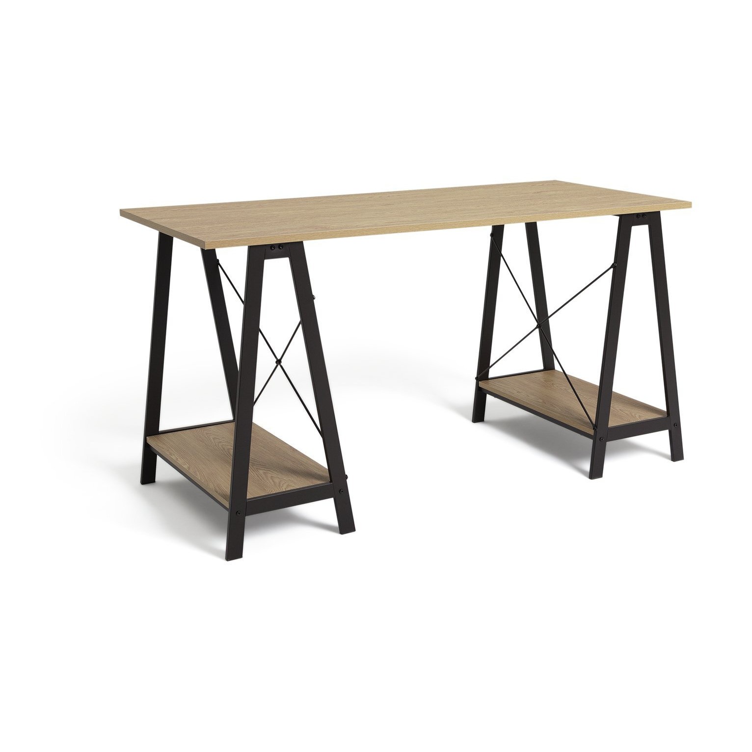 Habitat Trestle Table Office Desk Oak Effect by Habitat