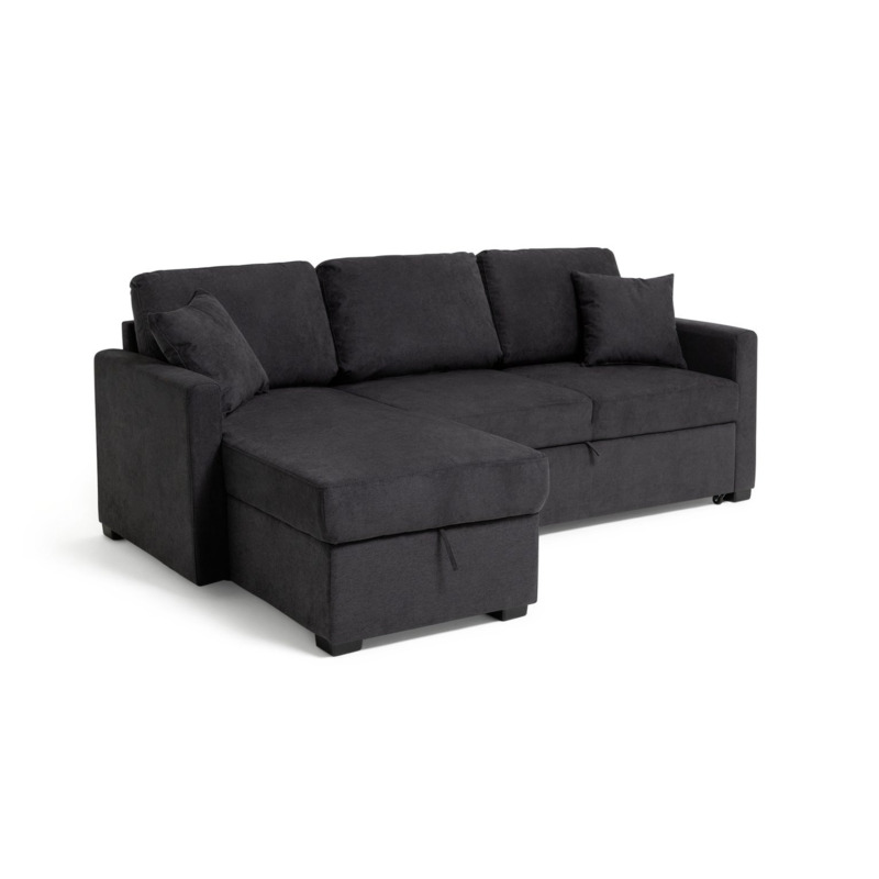 Habitat Reagan Left Hand Corner Chaise Sofa Bed Charcoal by Habitat