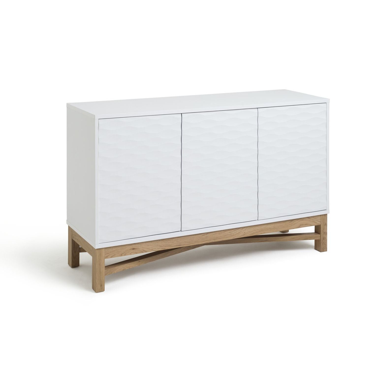 Habitat Zander Textured Large Sideboard White & Oak by Habitat