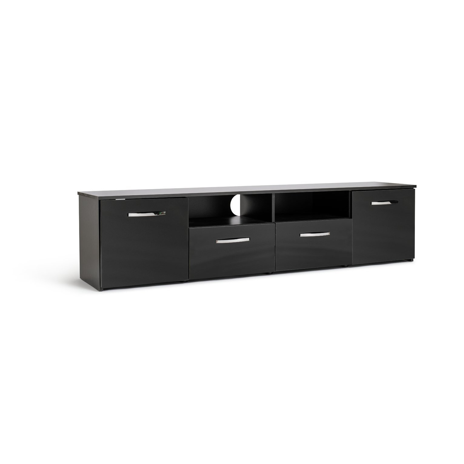 Habitat Hayward 2 Door TV Unit Black Gloss by Habitat