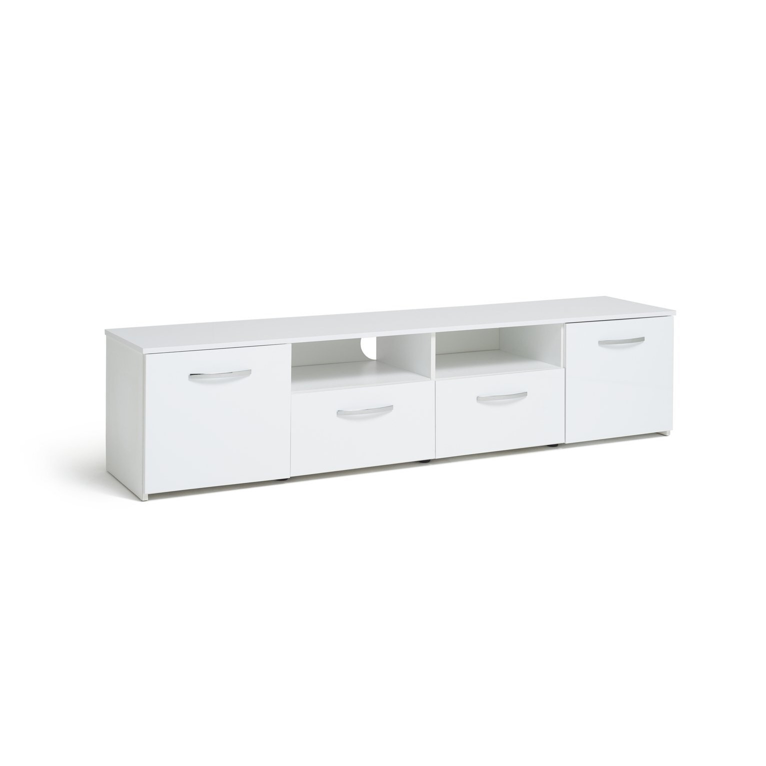 Habitat Hayward 2 Door TV Unit White Gloss by Habitat