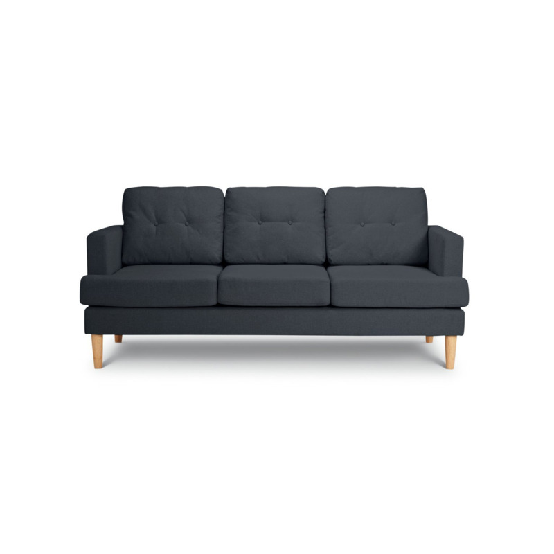 Habitat Joshua Fabric 3 Seater Sofa Charcoal by Habitat
