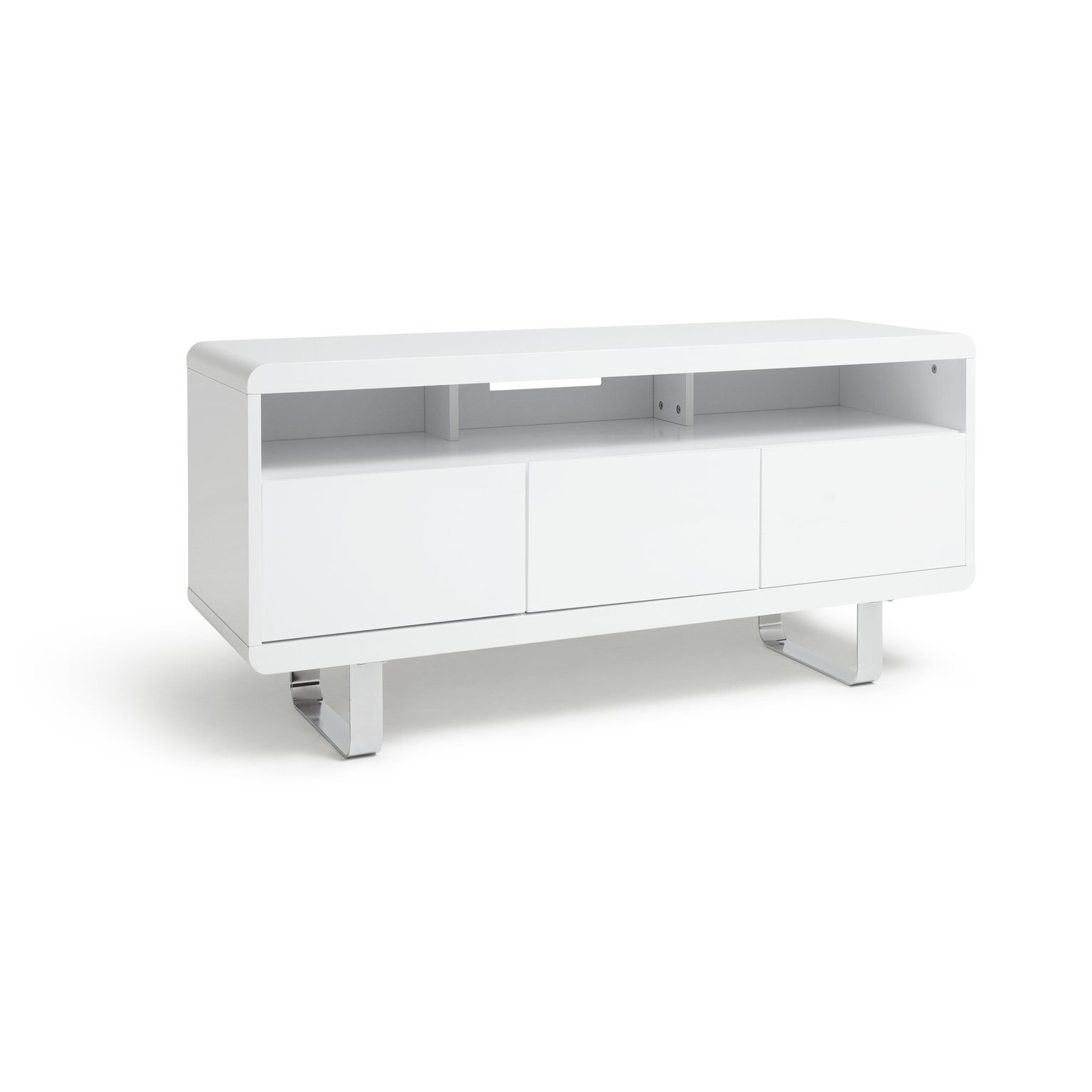 Habitat Sleigh TV Unit White Gloss by Habitat
