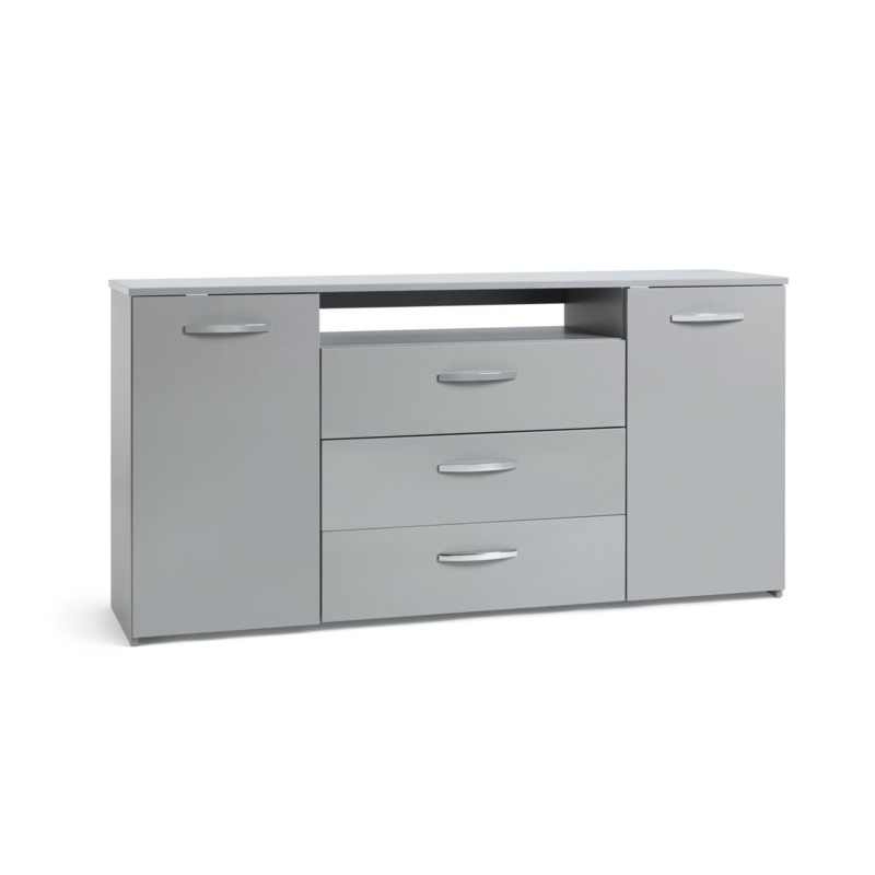 Habitat Hayward 2 Dr 3 Drawer Large Sideboard Grey Gloss by Habitat