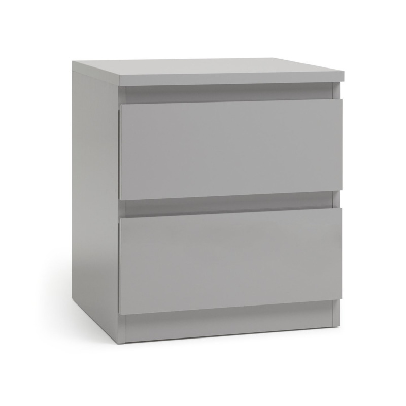 Habitat Jenson 2 Drawer Bedside Table Grey Gloss by Habitat