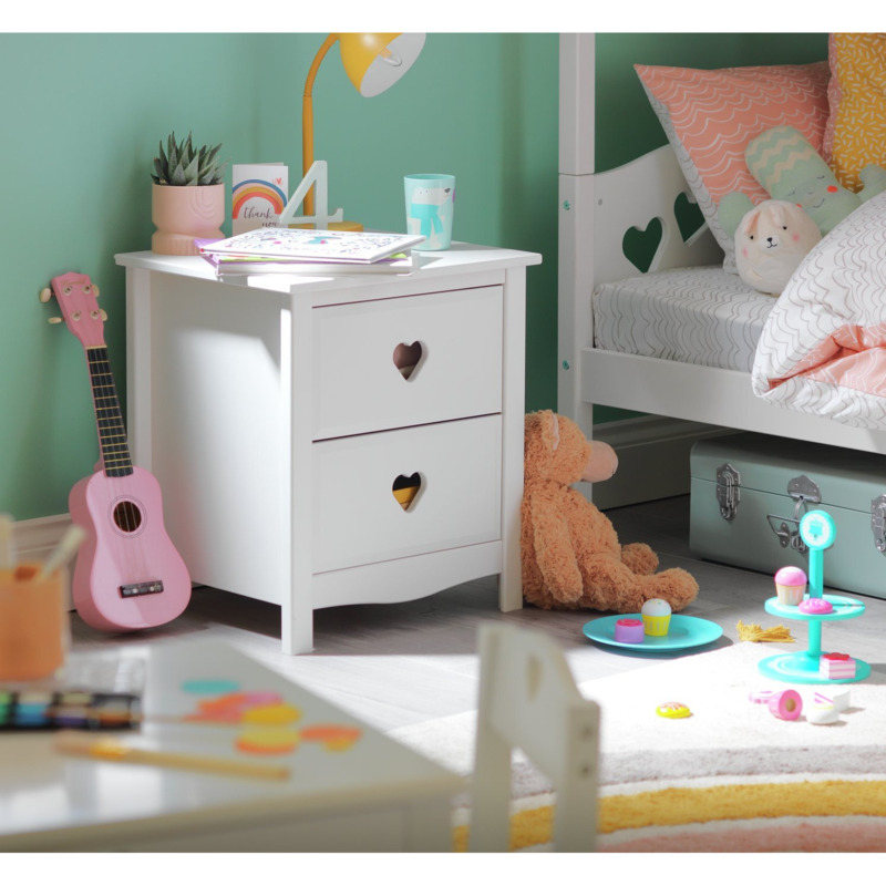 Habitat Kids Mia 2 Drawer Bedside Table White by Habitat