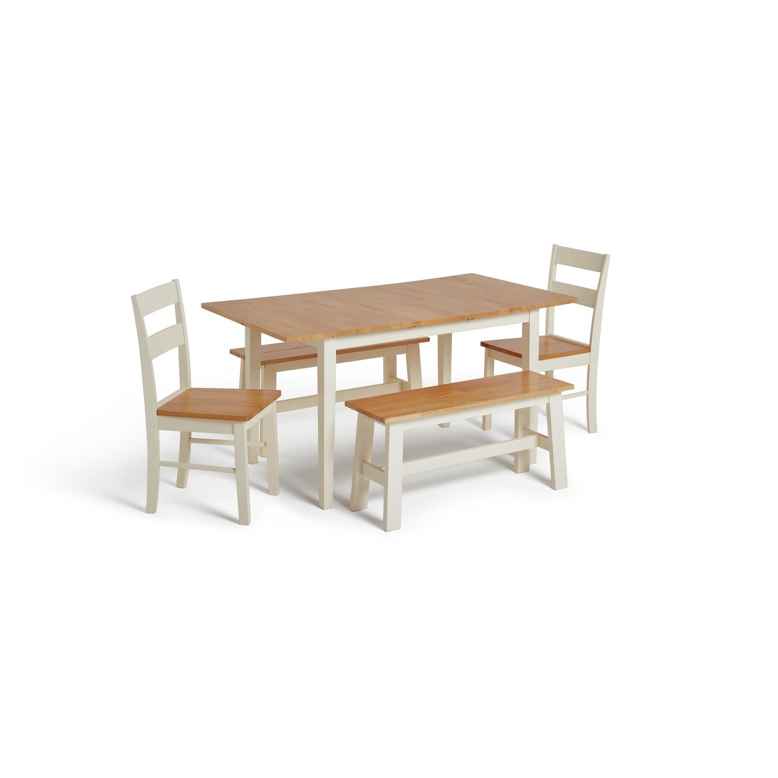 Habitat Chicago Extending Table, 2 Benches & 2 Chairs by Habitat