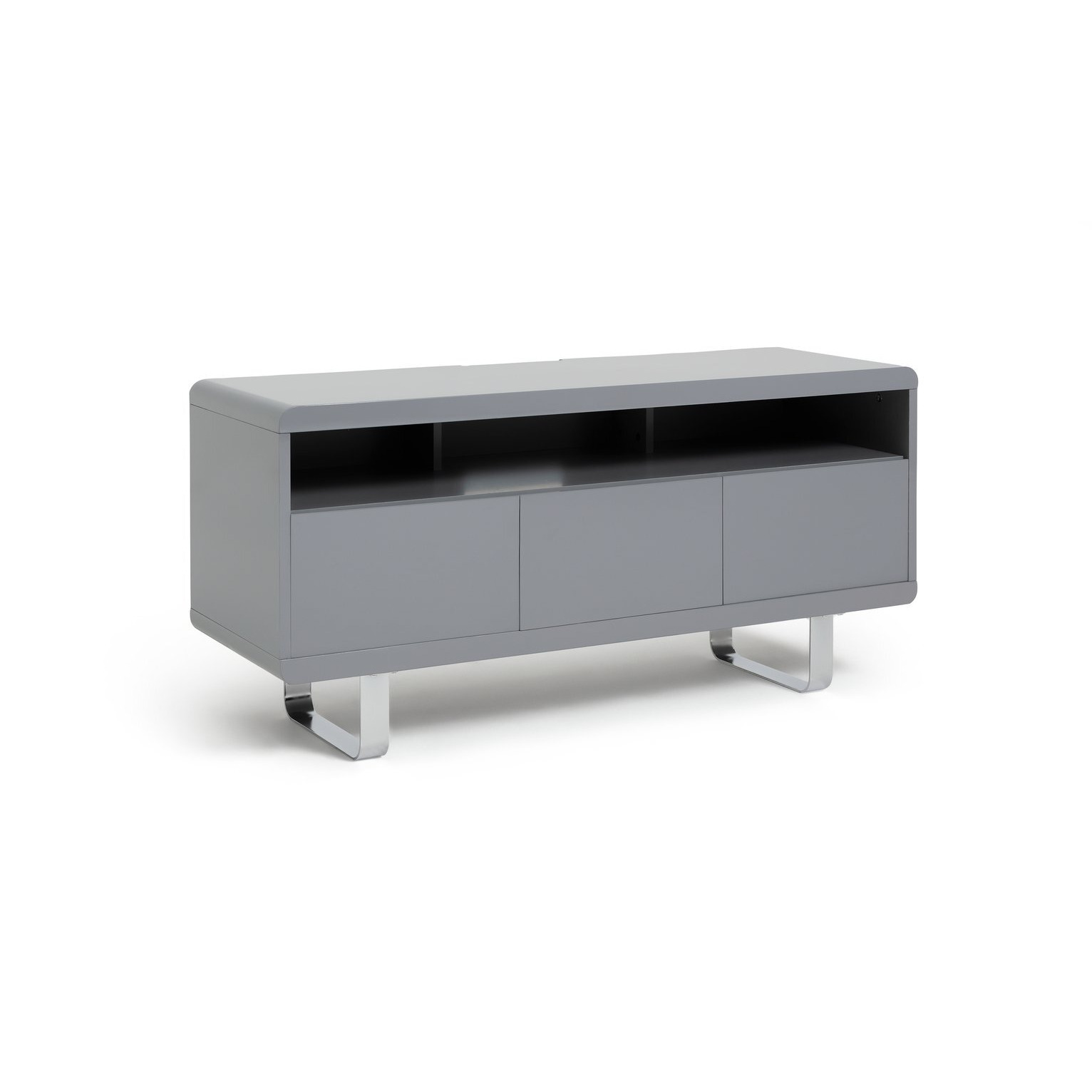 Habitat Sleigh TV Unit Gloss Grey by Habitat
