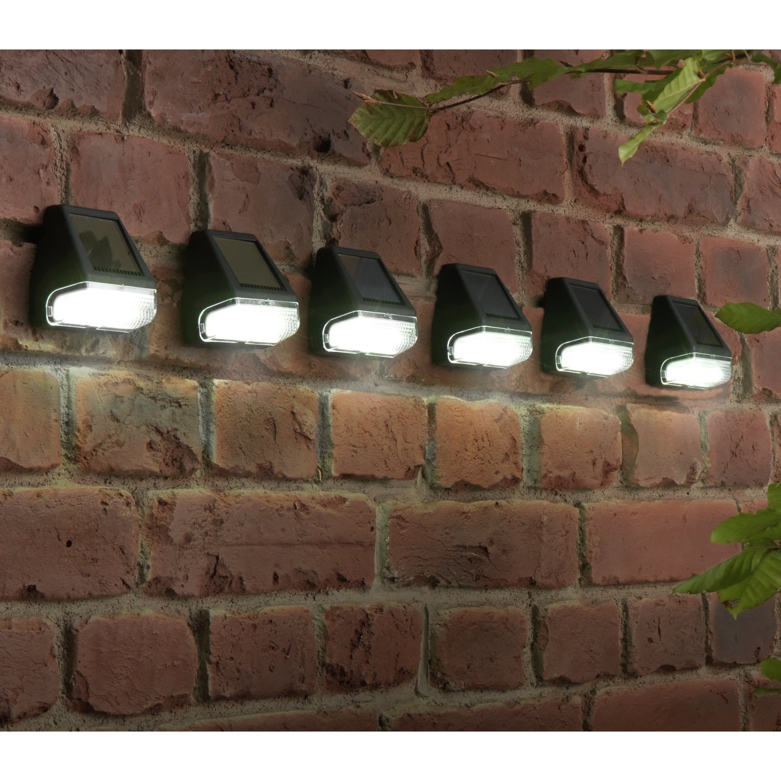 Garden by Sainsbury's Set of 6 Black Solar Fence Lights by Habitat