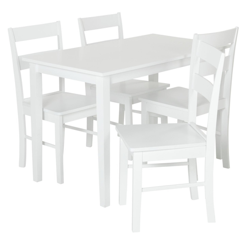 Habitat Chicago Table & 4 Chairs White by Habitat
