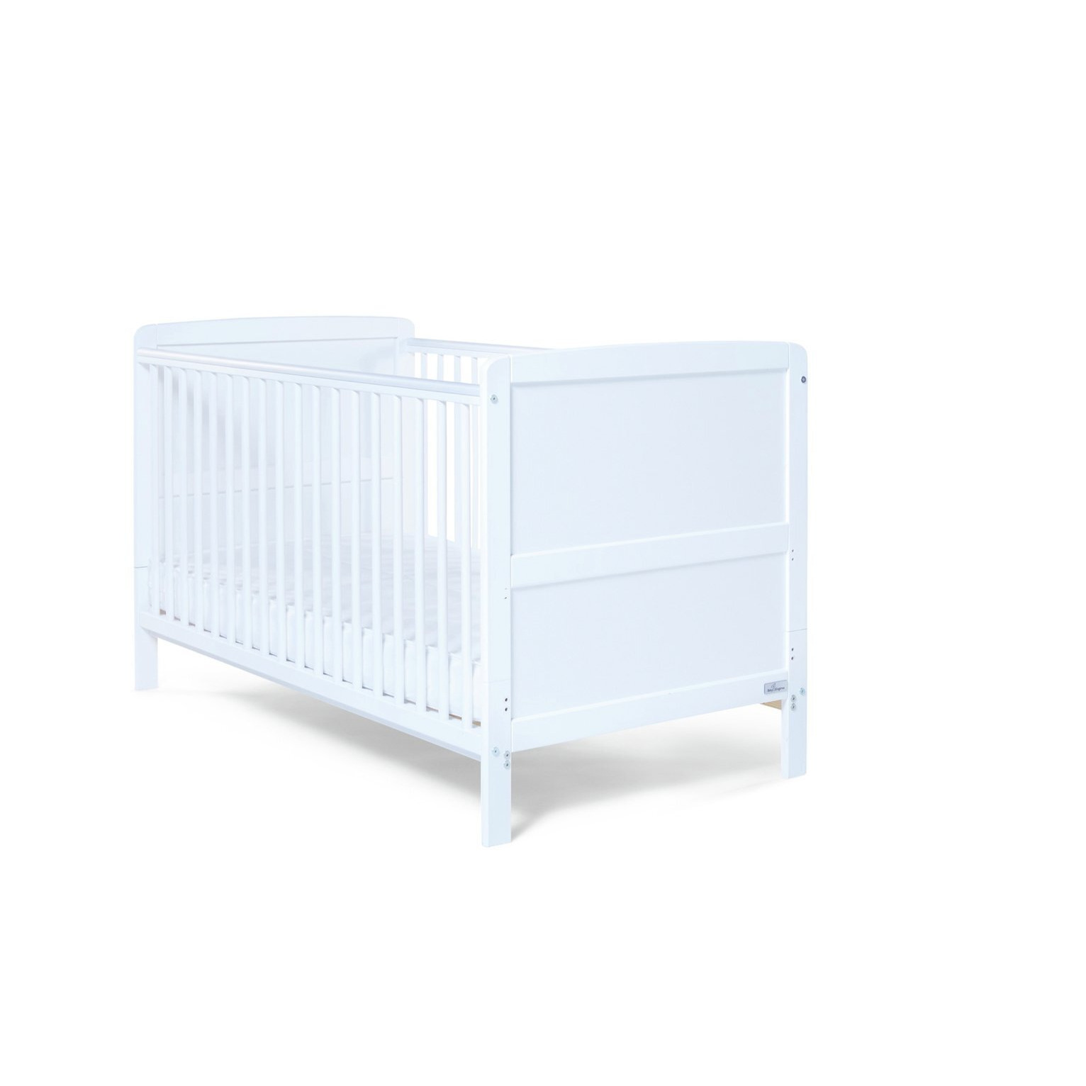 Baby Elegance Travis Baby Cot Bed with Mattress White by Habitat