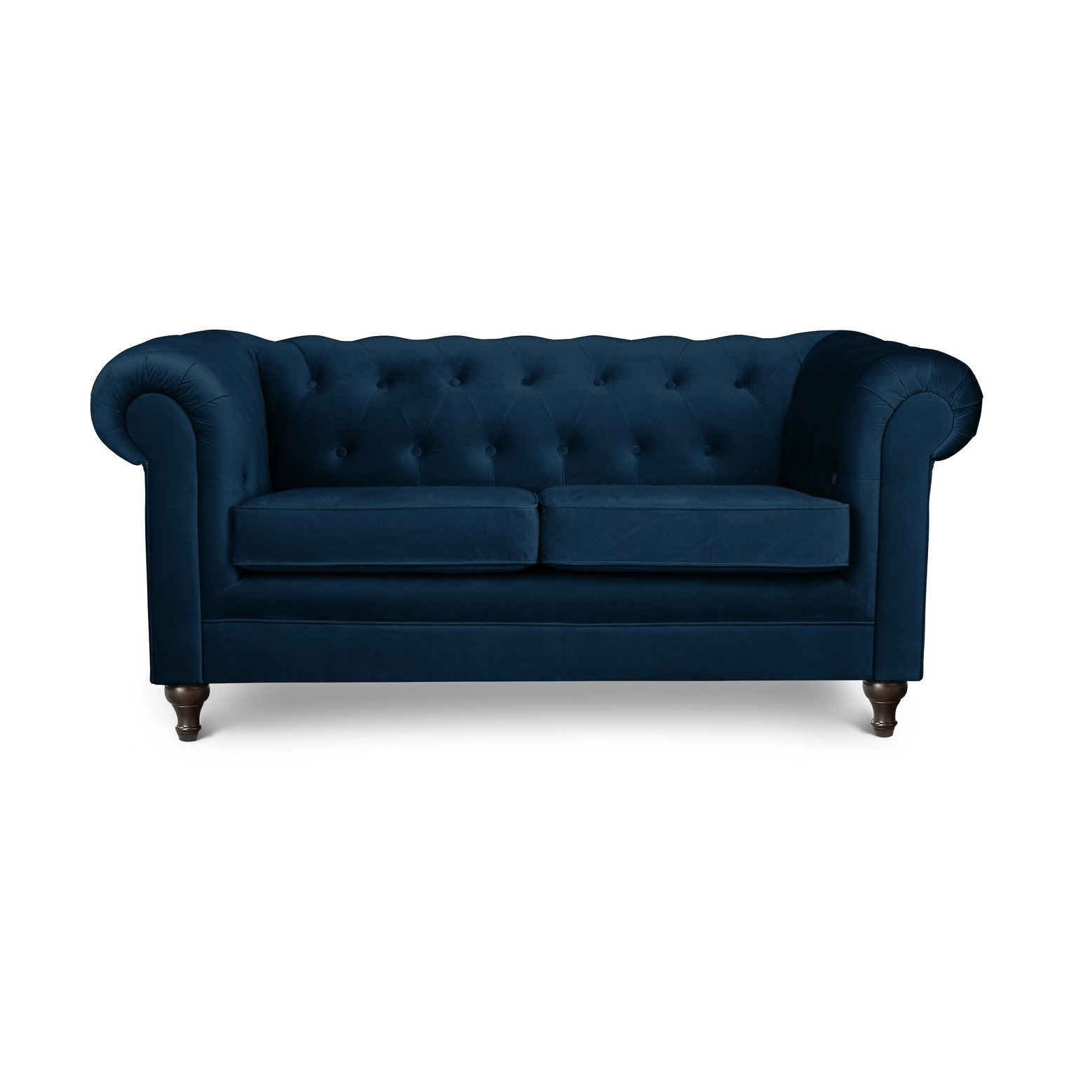 Habitat Chesterfield Velvet 2 Seater Sofa Blue by Habitat