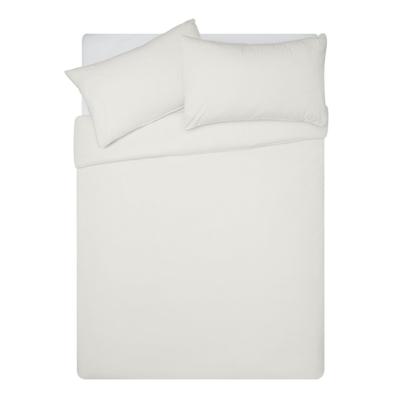 Habitat Cotton Rich 180 TC Plain Cream Bedding Set Double by Habitat