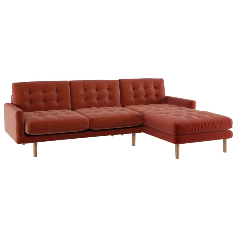 Habitat Fenner Fabric Right Hand Corner Chaise Sofa Orange by Habitat