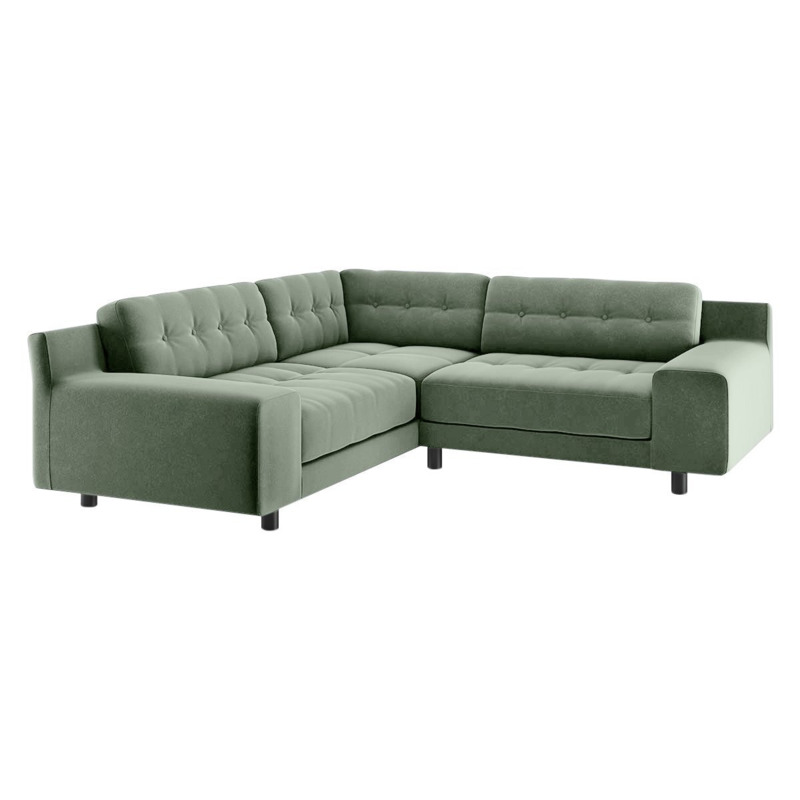 Habitat Hendricks Velvet Right Hand Corner Sofa Sage Green by Habitat