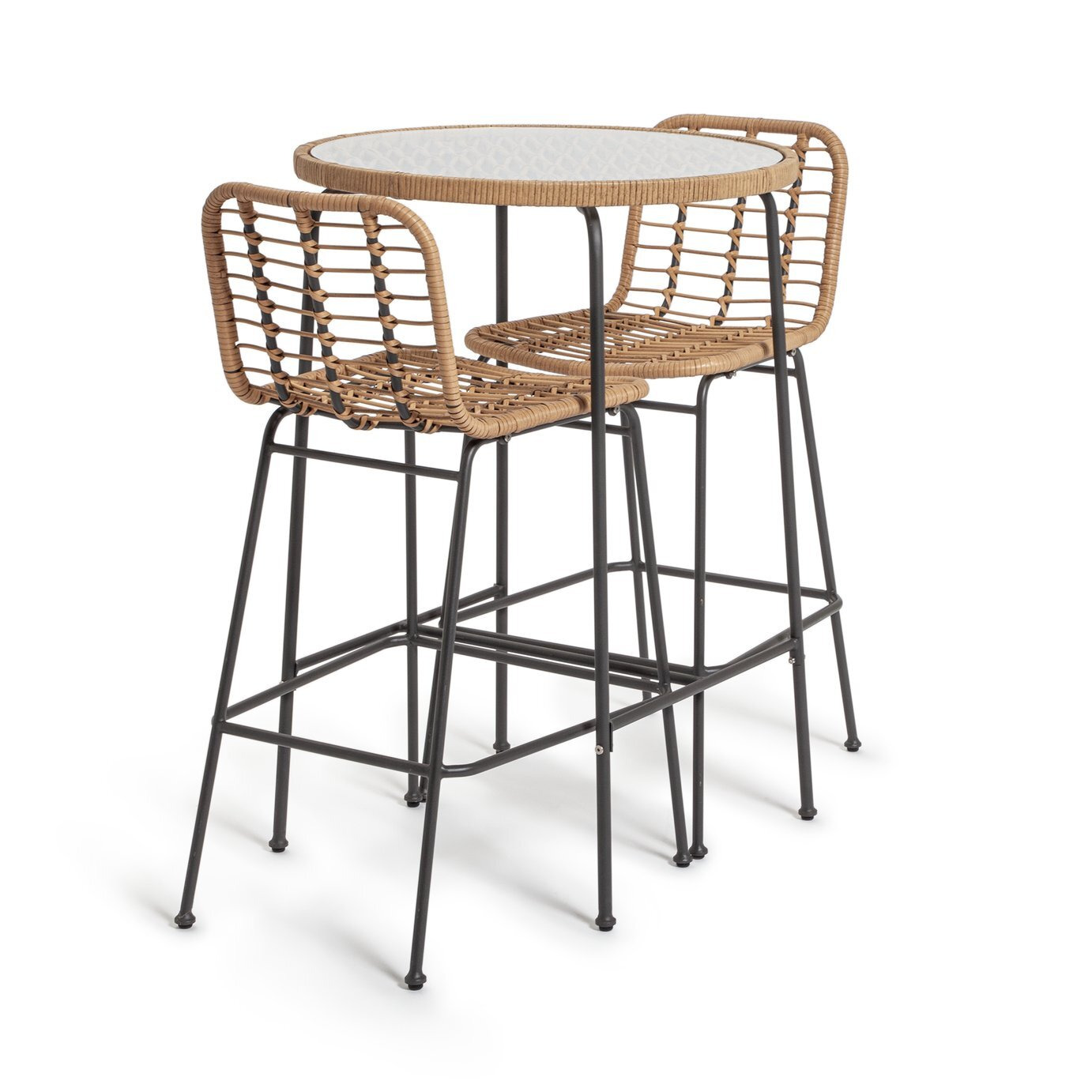 Habitat 2 Seater Bamboo Garden Bar Bistro Set by Habitat