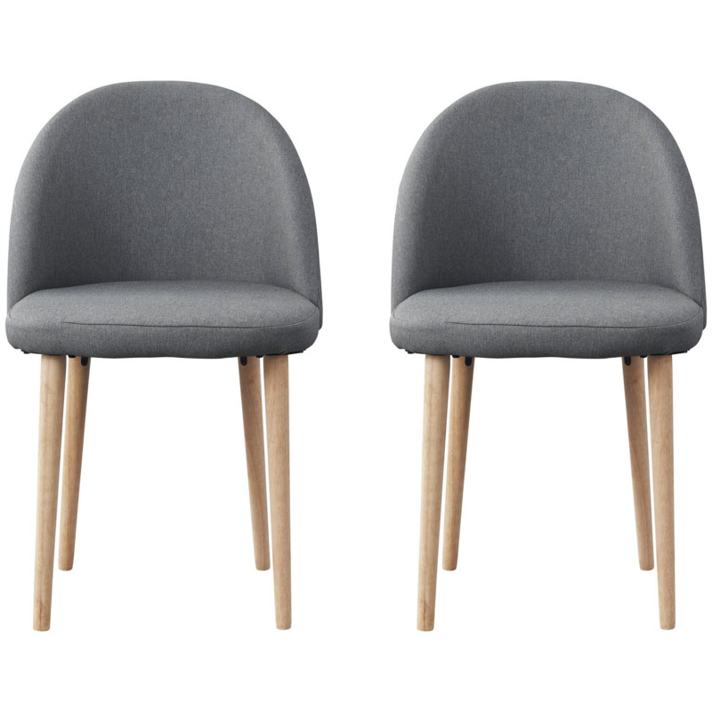 Habitat Imogen Pair of Fabric Dining Chairs Grey by Habitat