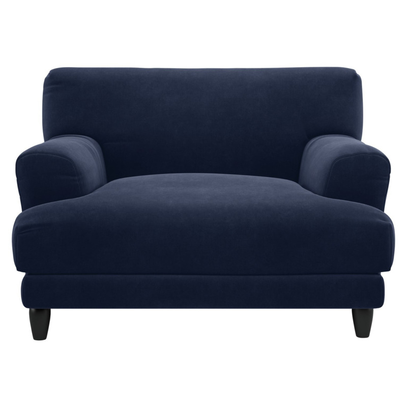 Habitat Askem Velvet Cuddle Chair Navy Blue by Habitat