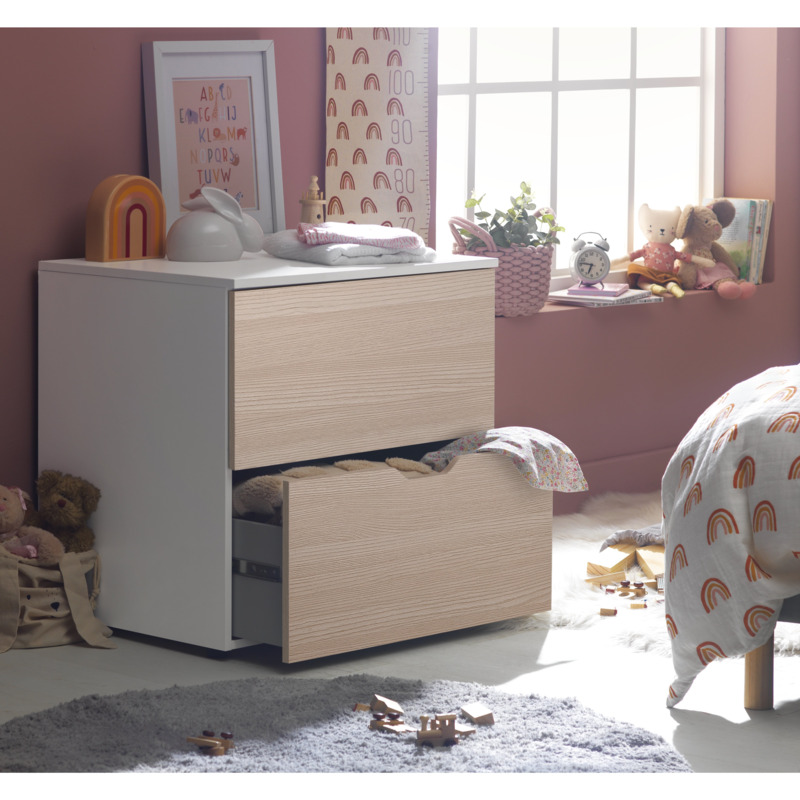 Habitat Kids Pod 2 Drawer Low Chest of DrawersAcacia Effect by Habitat