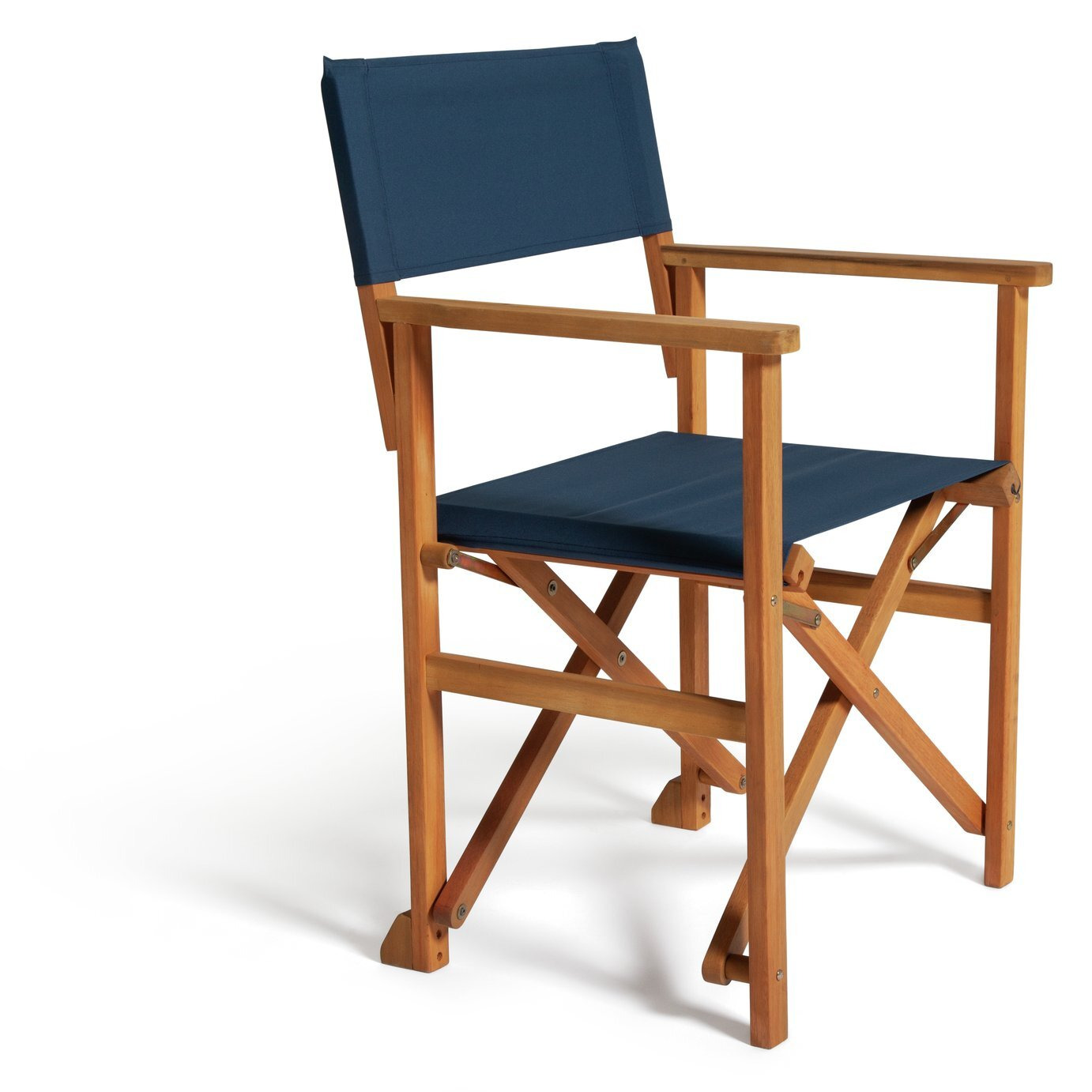 Habitat Folding Wooden Garden Director Chair Blue by Habitat