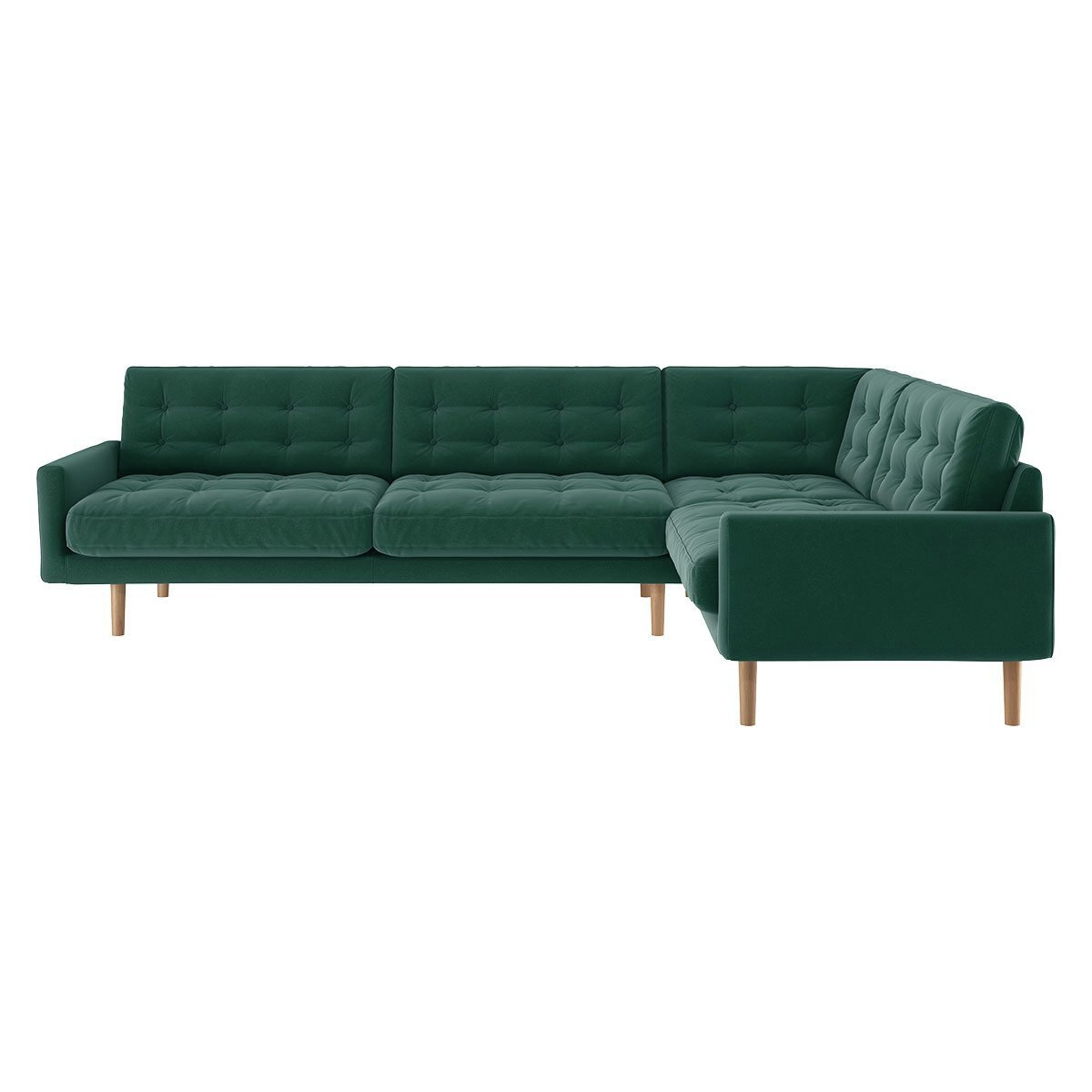 Habitat Fenner Fabric Left Hand Corner Sofa Emerald Green by Habitat