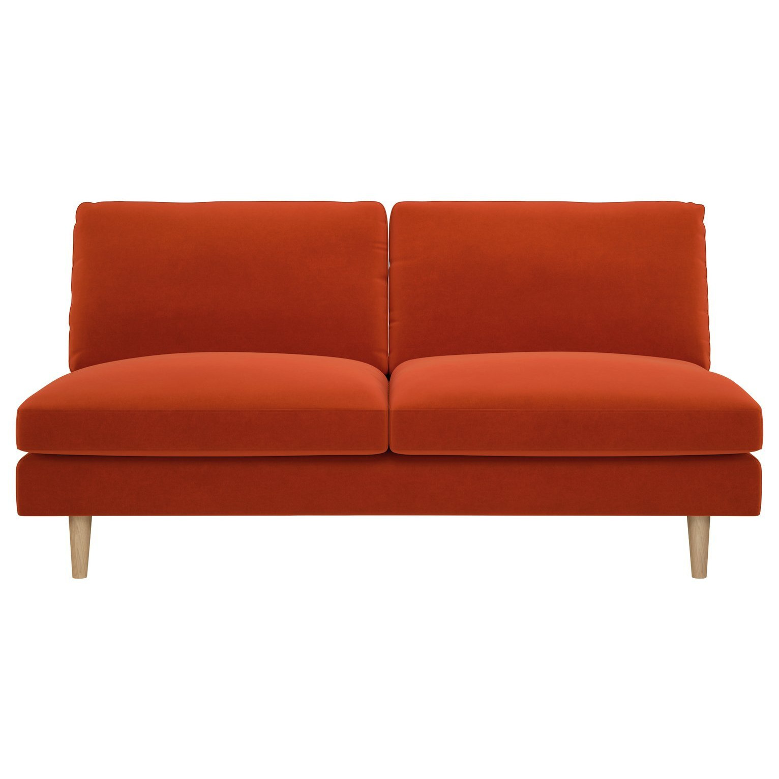 Habitat Teo Velvet 2 Seater Sofa Orange by Habitat