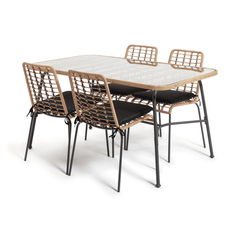 Habitat 4 Seater Bamboo Patio Set by Habitat