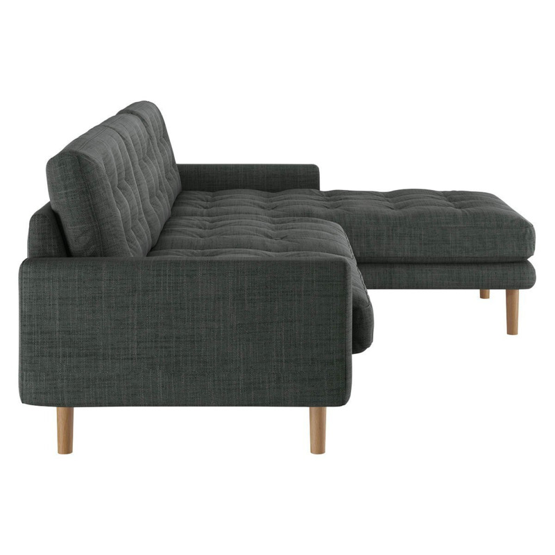 Habitat Fenner Fabric Right Hand Corner Chaise SofaCharcoal by Habitat