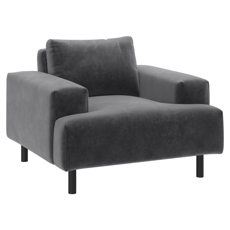 Habitat Julien Velvet Armchair Grey by Habitat