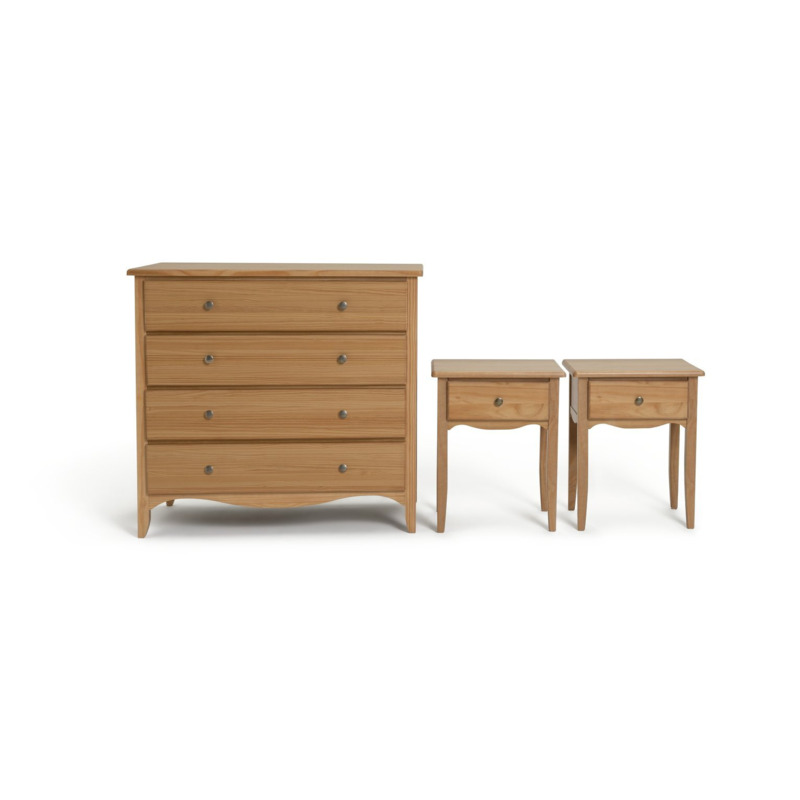 Habitat Margot 2 Bedside & 4 Drawer Chest Set - Pine by Habitat ...