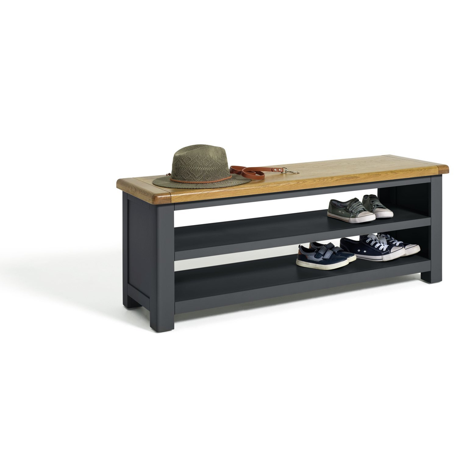 Habitat Kent Shoe Bench Dark Grey by Habitat
