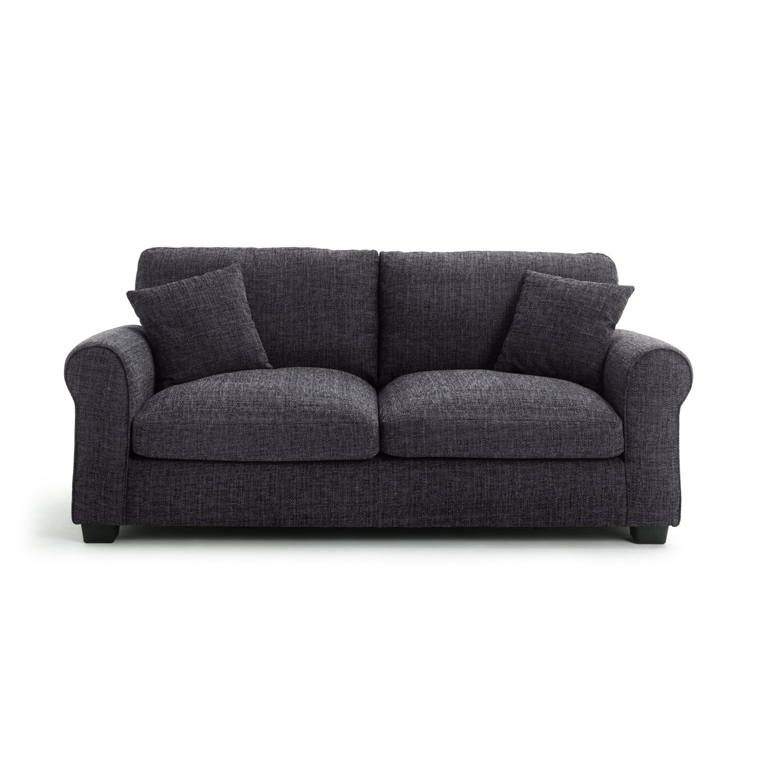 Habitat Lisbon Fabric 3 Seater Sofa Charcoal by Habitat