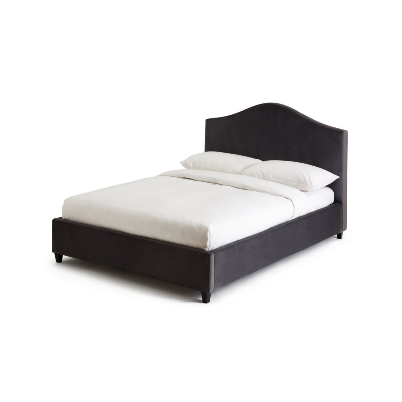 Habitat Maddison Kingsize Velvet Bed Frame Grey by Habitat