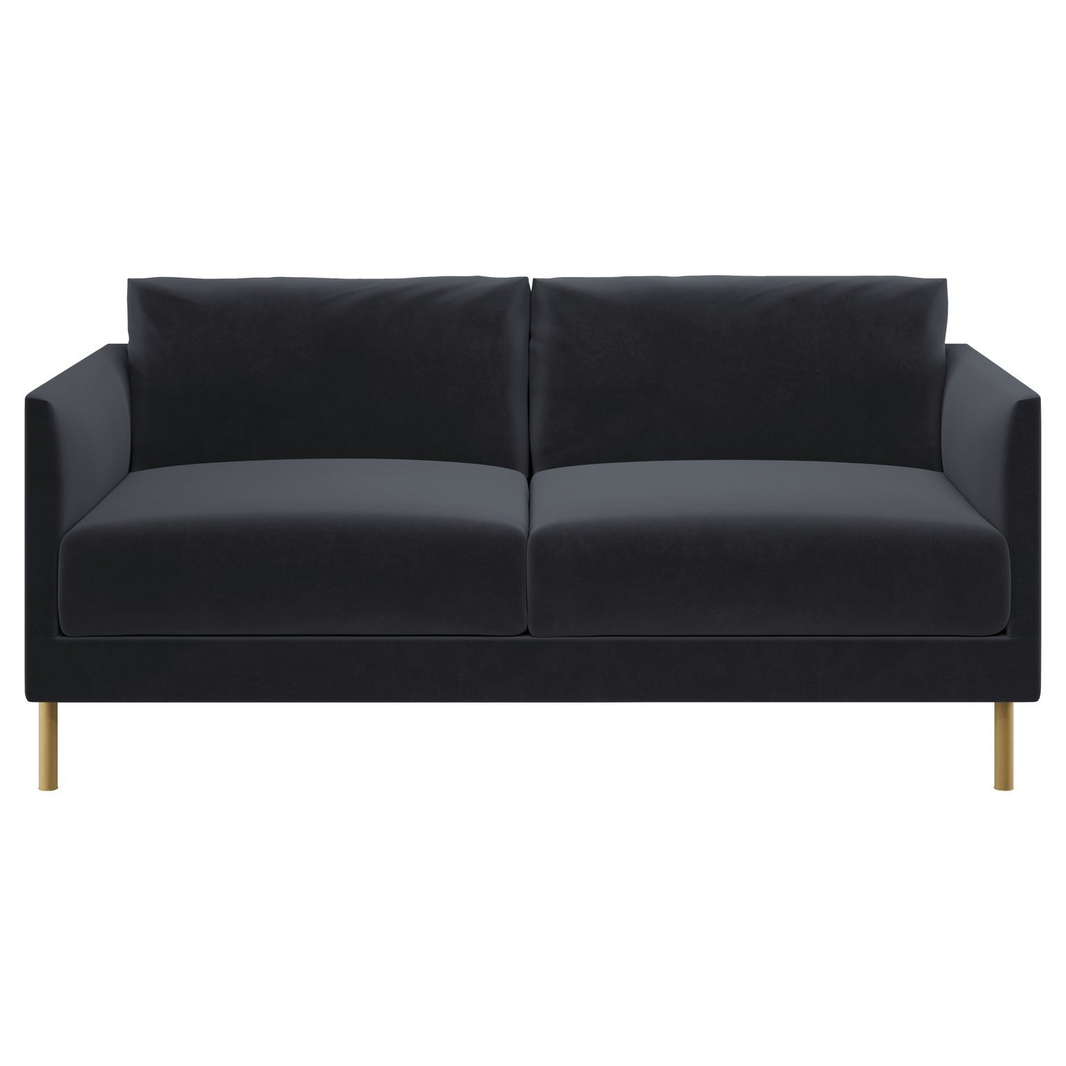 Habitat Hyde Velvet 2 Seater Sofa Charcoal by Habitat