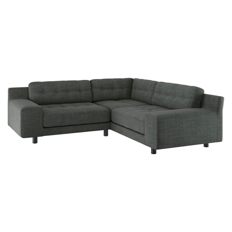 Habitat Hendricks Fabric Left Hand Corner Sofa Charcoal by Habitat