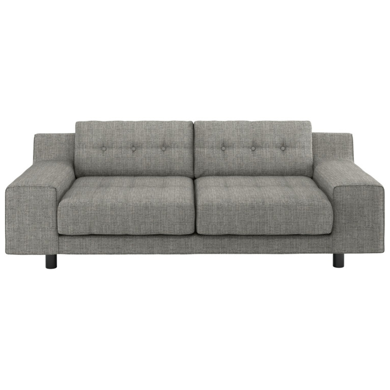 Habitat Hendricks Fabric 3 Seater Sofa Black and White by Habitat