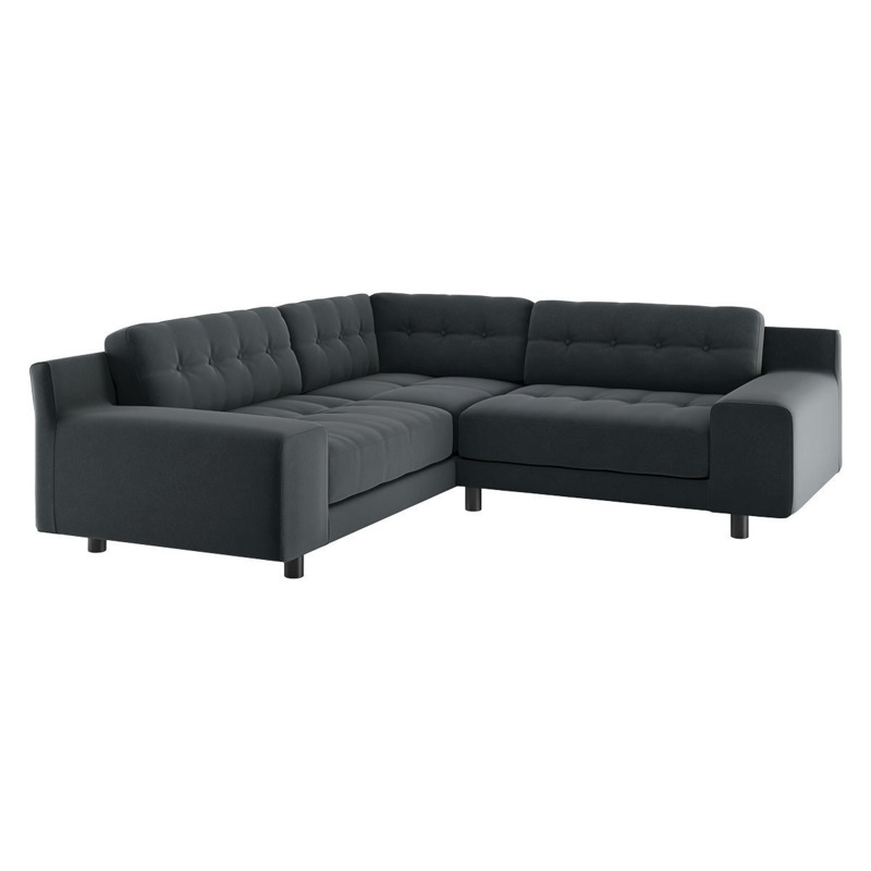 Habitat Hendricks Velvet Right Hand Corner Sofa Dark Grey by Habitat